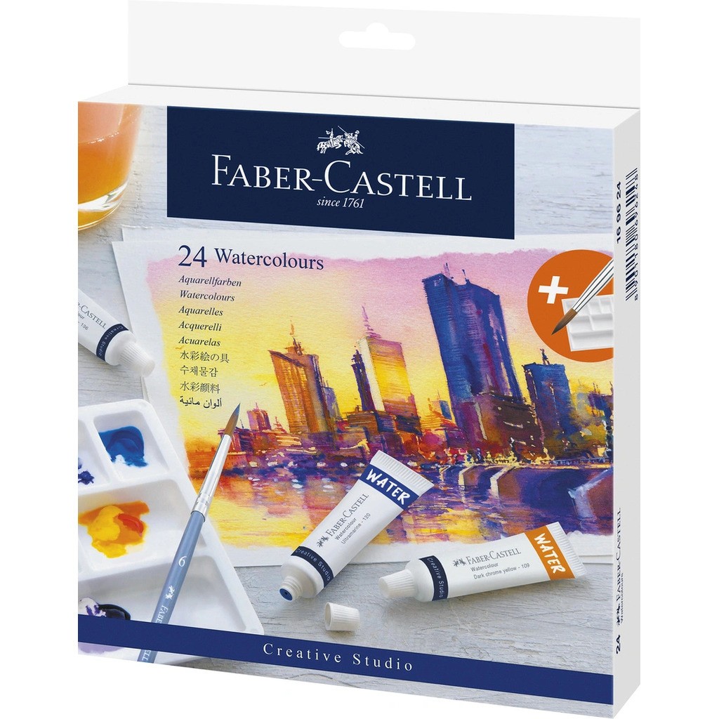 Vandfarver Faber-Castell startsæt 24 stk farver 9ml tube