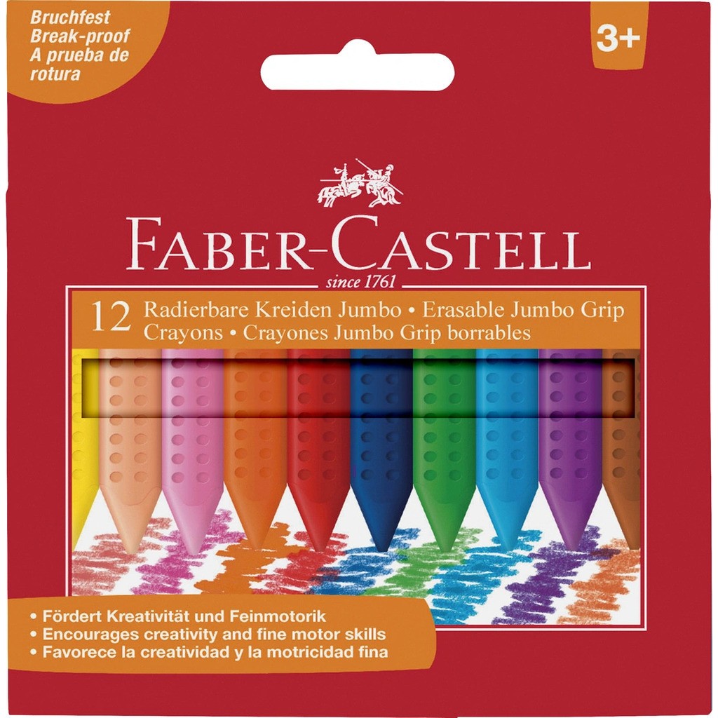 Plastkridt grip Faber-Castell 12 farver