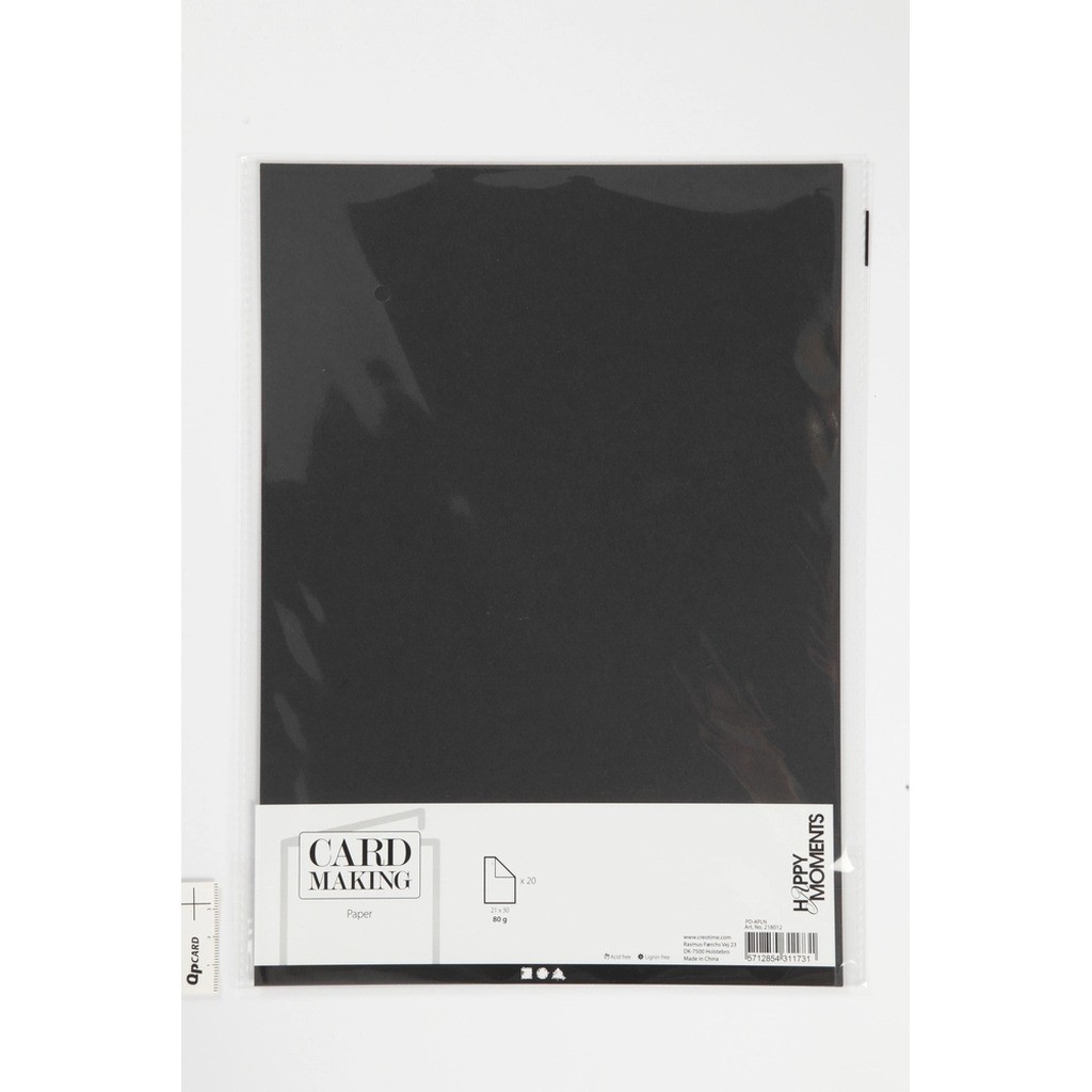 Papir sort A4 80g 20stk