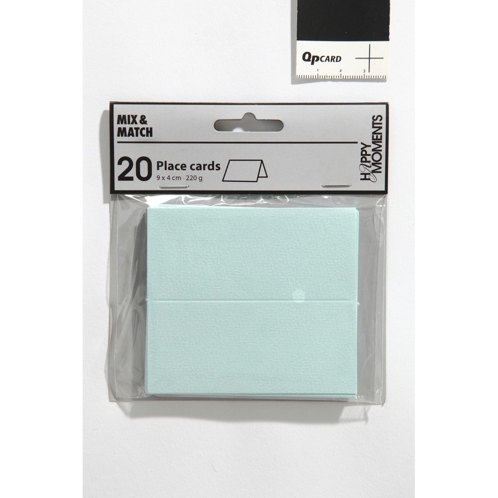 Bordkort lyseblå 20 stk. str. 9X4 cm 220 g