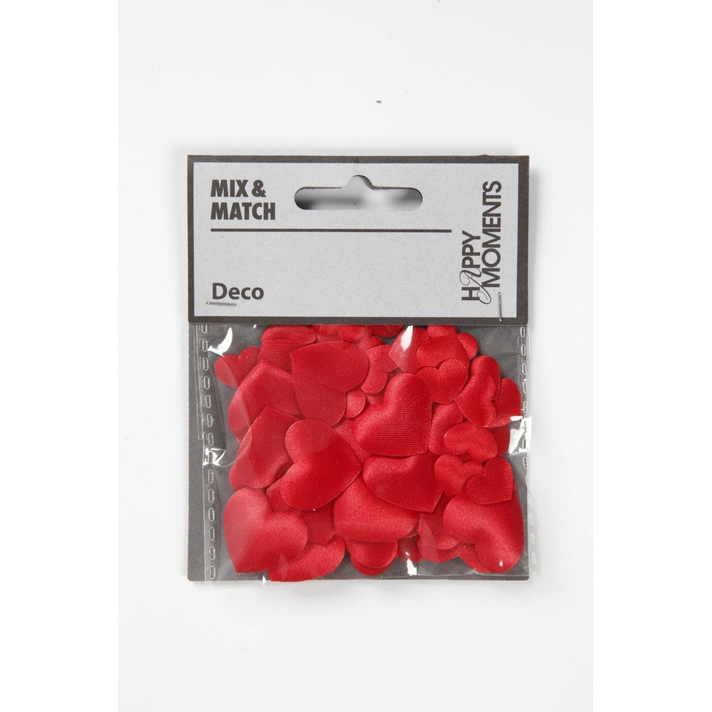 Satinhjerter 10-20mm rød 70 ass