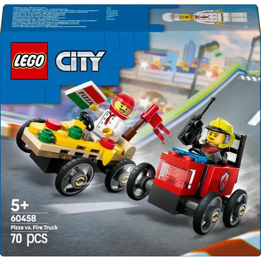 60458 LEGO City Great Vehicles Racerbilpakke  pizzabil mod brandbil