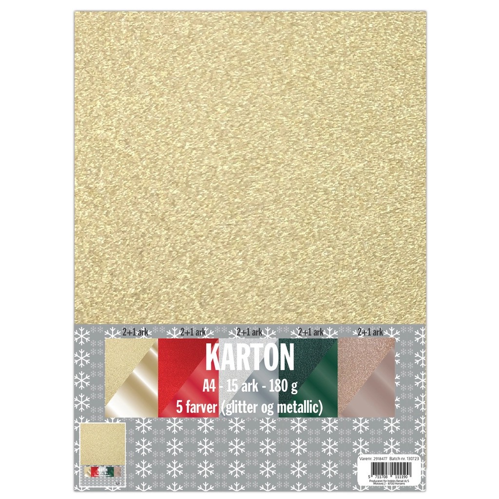 Karton A4 5 glitter farver