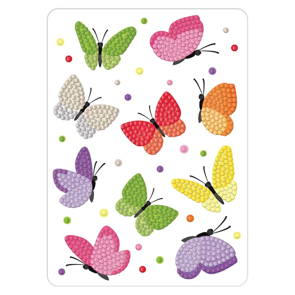 Diamond art sommerfugle farvede 13 x 18 cm