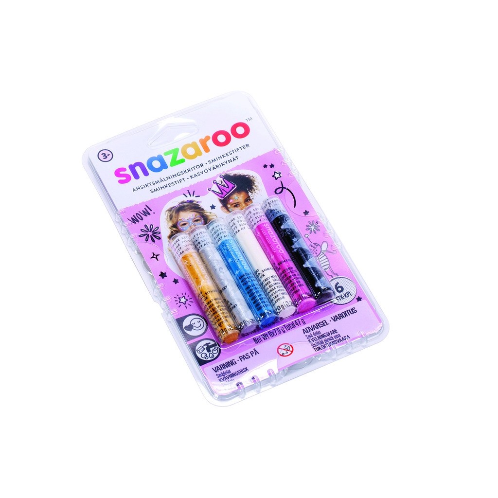 Sminkefarve stifter 6-pak pink