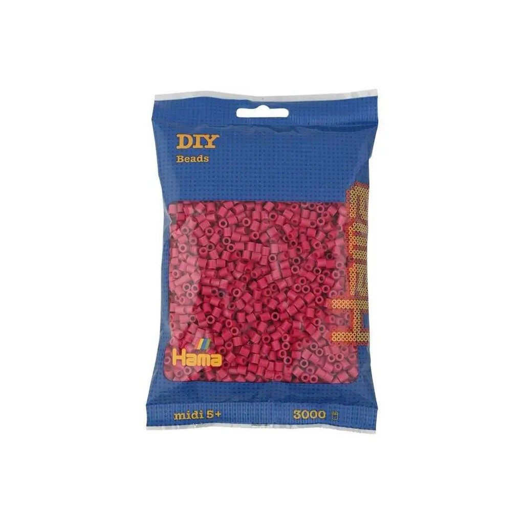 Hama midi perler 3000stk vinrød
