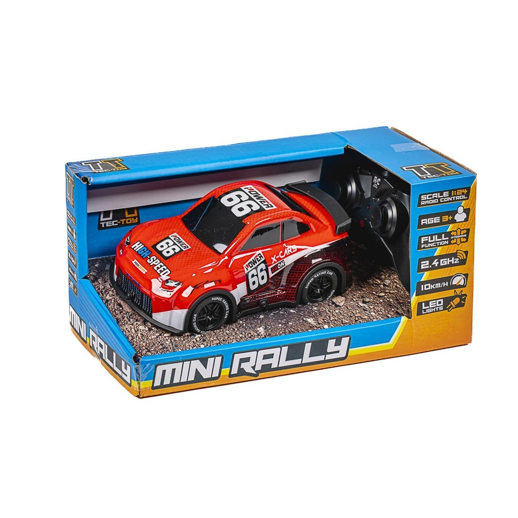 RC Mini Rally 1:24 2,4GHz med lyd, rød