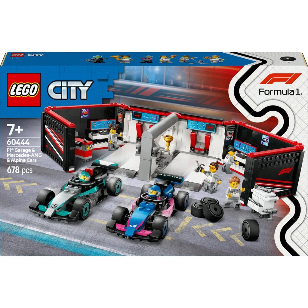 60444 LEGO City F1®-garage: Mercedes-AMG og Alpine-biler