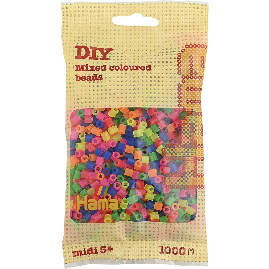 Hama midi perler 1000 stk neon mix 51