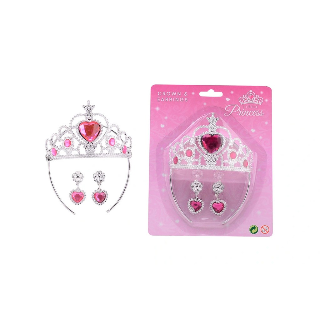 Princess Secret krone og øreringe på kort