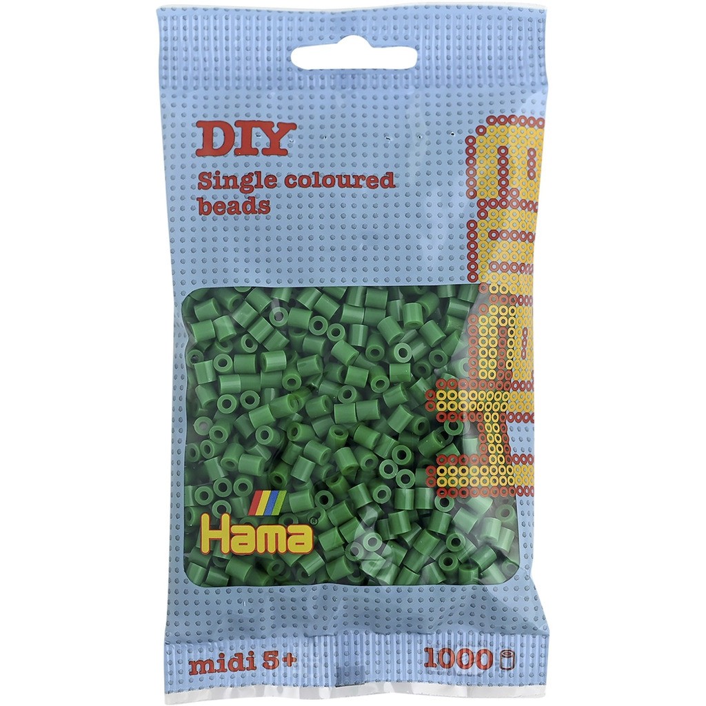Hama midi perler 1000 stk grøn 10
