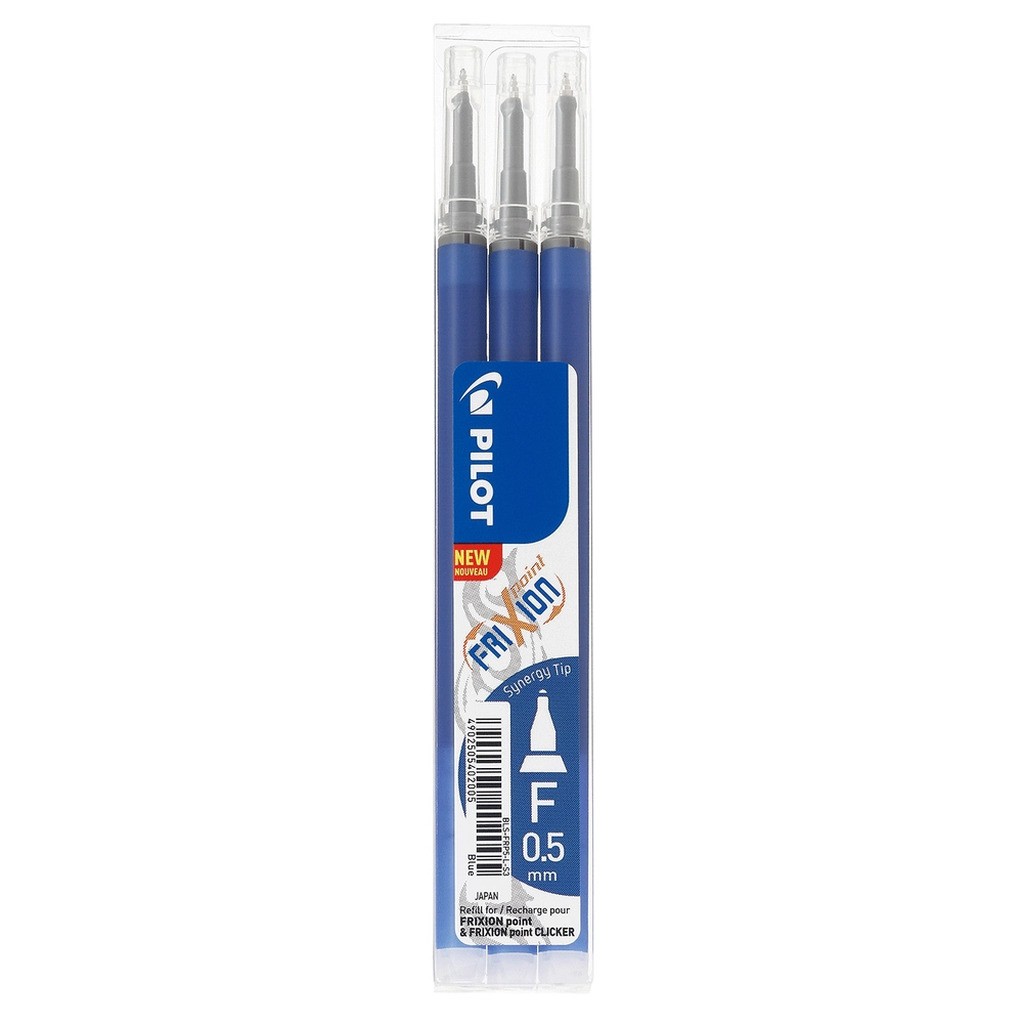refill pilot frixion point clicker blå 0,5 mm pakke m/3 stk