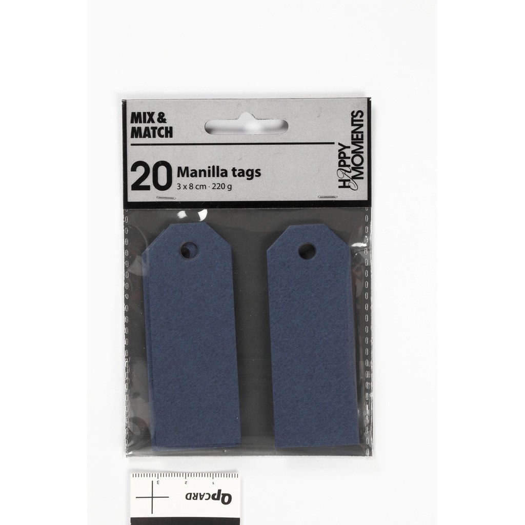 Manilla mærker blå 220g 20stk