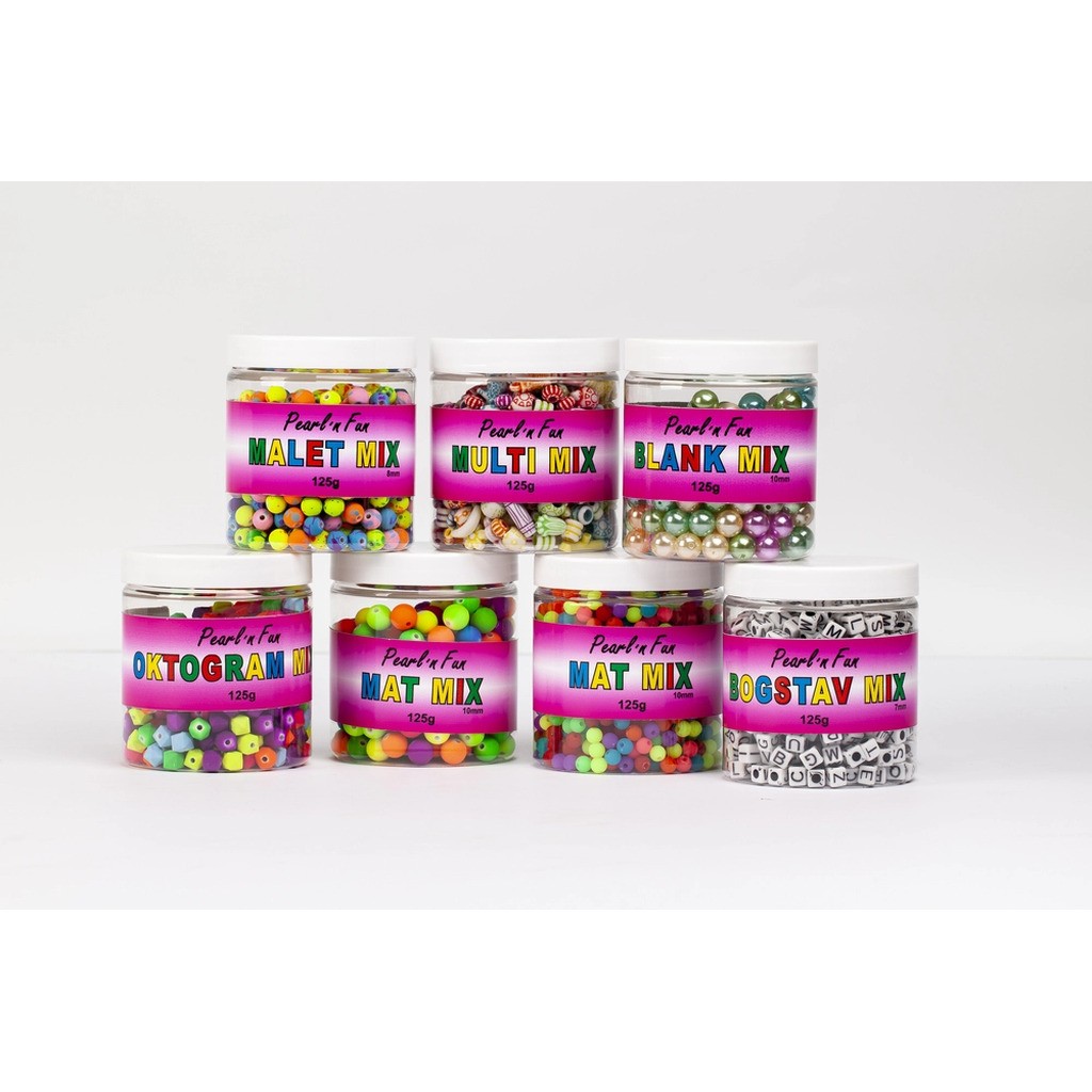 Pearl`n fun mat 10mm farver 125g bøtte ass