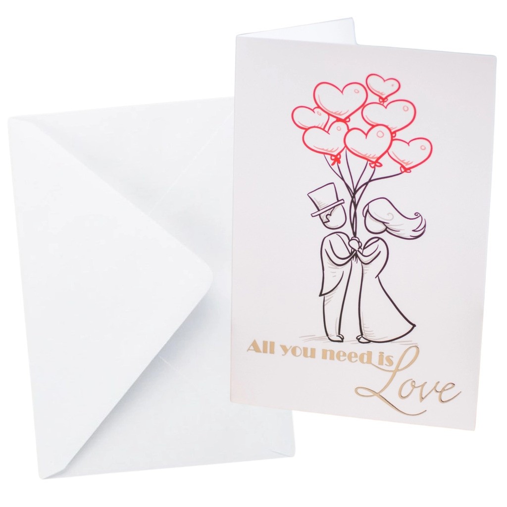 Kort Dobbelt m/konvolut All You Need Is Love