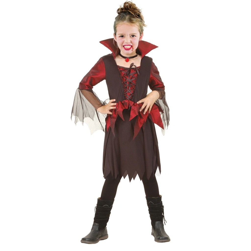 Vampyr-dronning kostume str. 4-6 år
