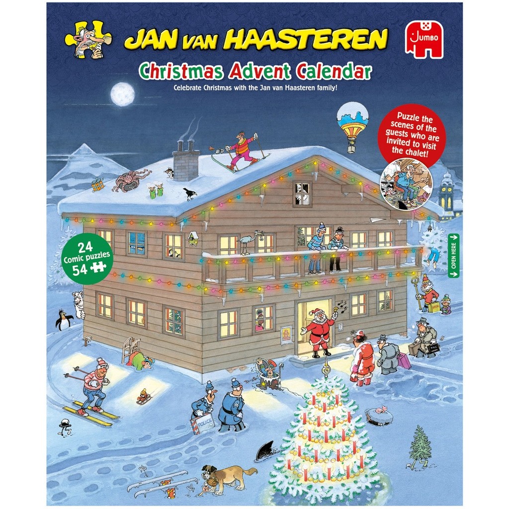 Puslespil JvH julekalender 1-24 54 brikker pr. låge