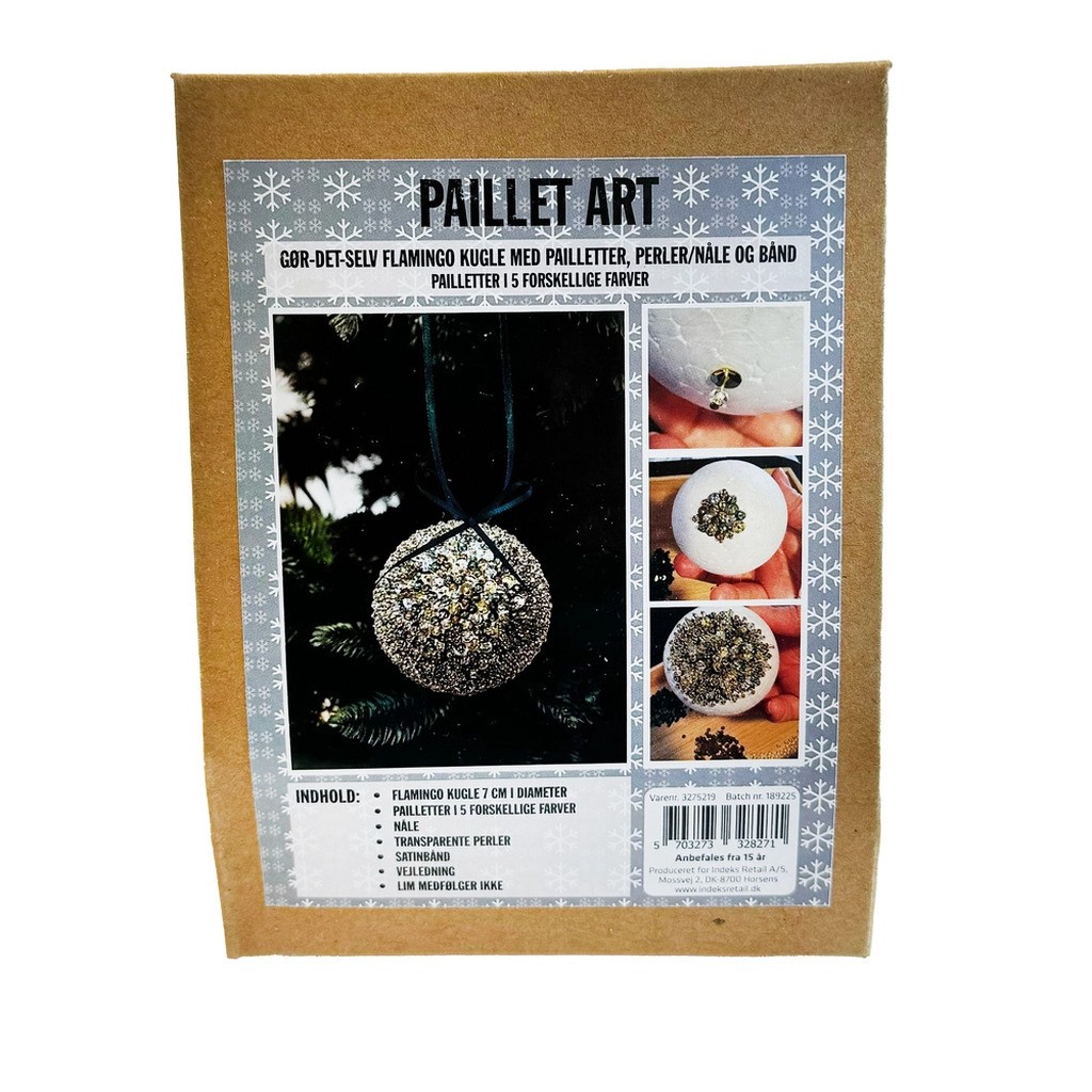 Paillet art kugle 7 cm