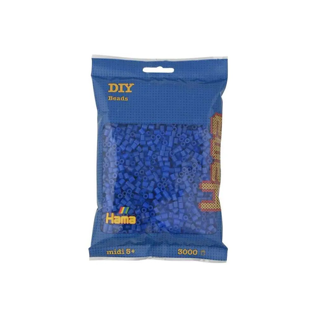 Hama midi perler 3000stk neon blå