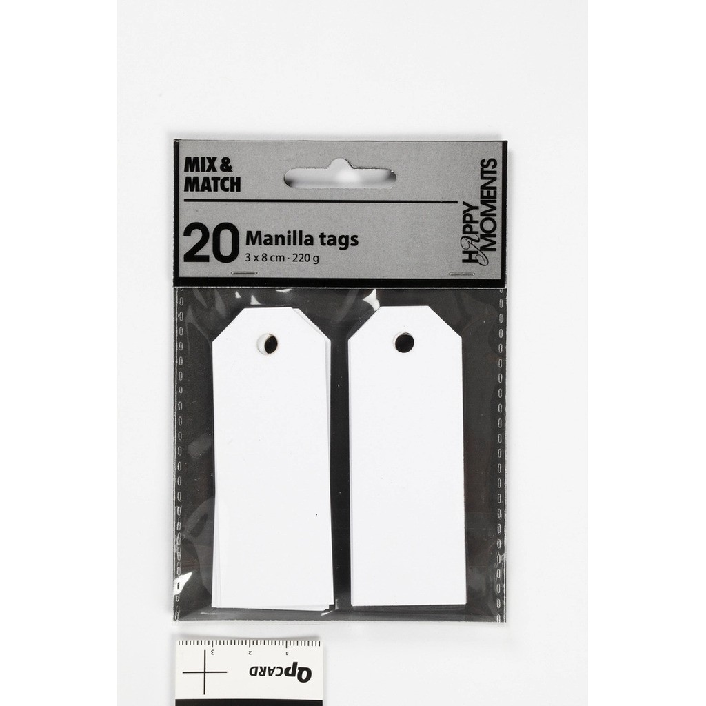Manilla mærker hvid 220g 20stk