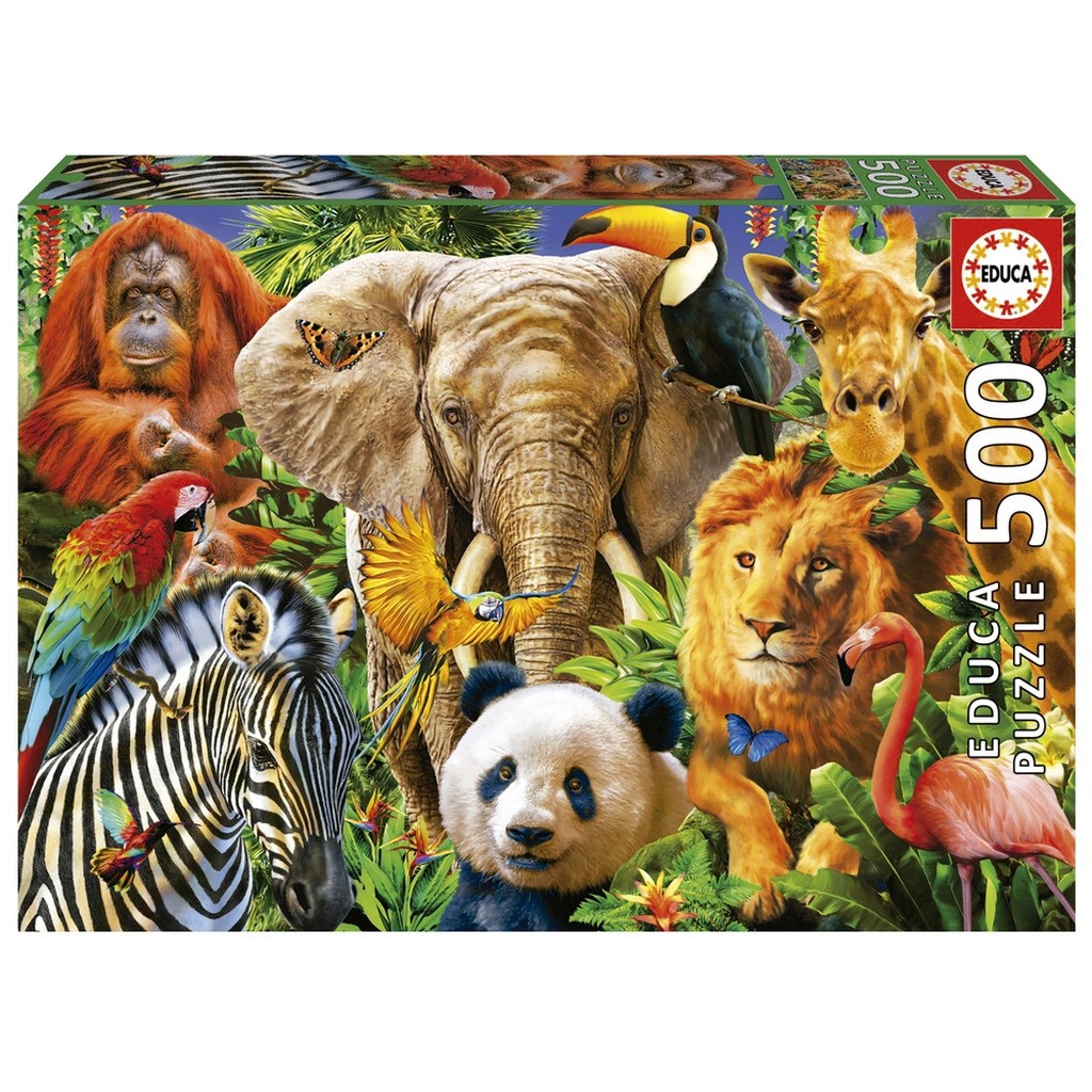 Puslespil Wild animal collage 500 brikker