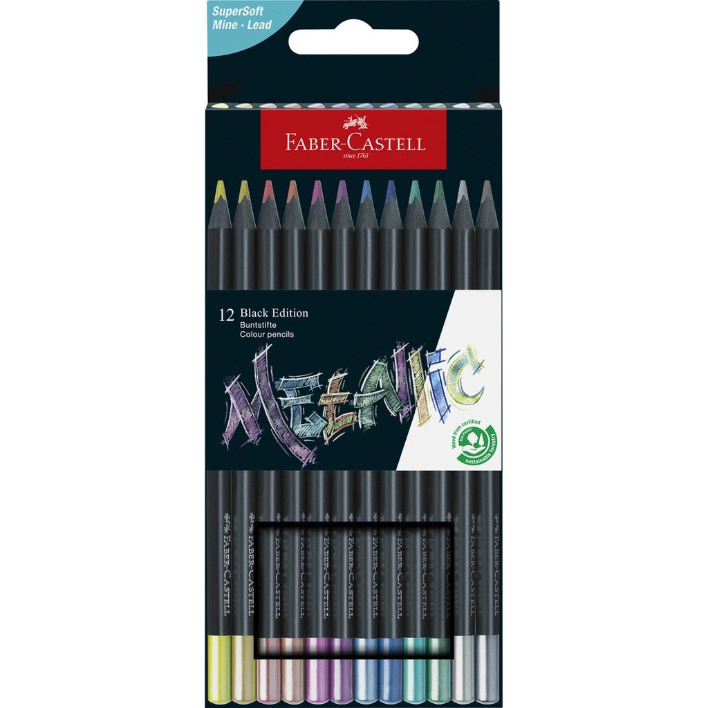 Farveblyant Faber-Castell metallic 12 ass