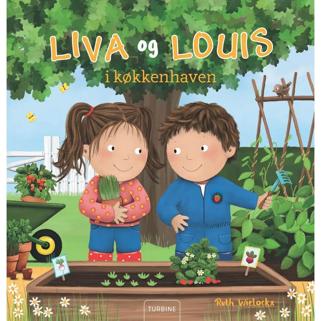 Liva og Louis i køkkenhaven
