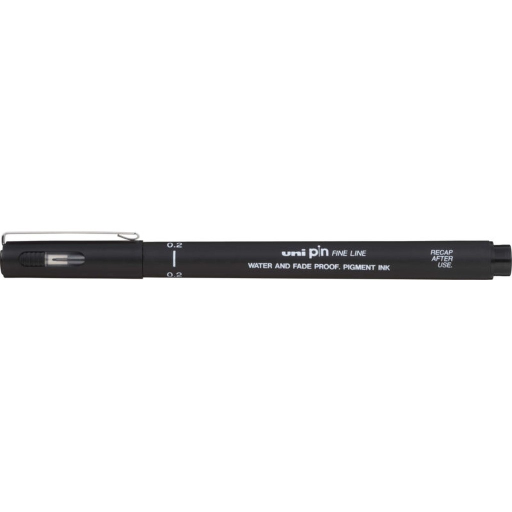 Drawingpen uni pin 200 sort 0,2 mm