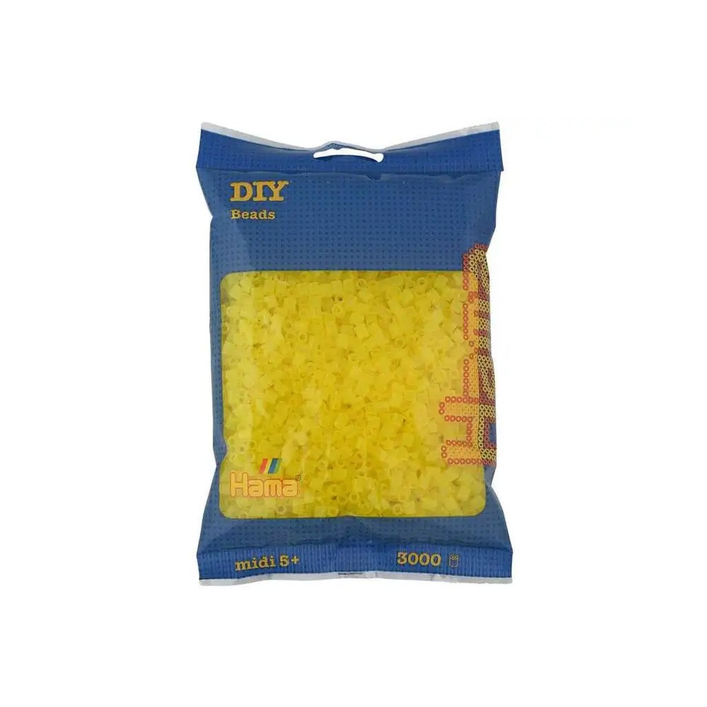 Hama midi perler 3000stk transp. gul