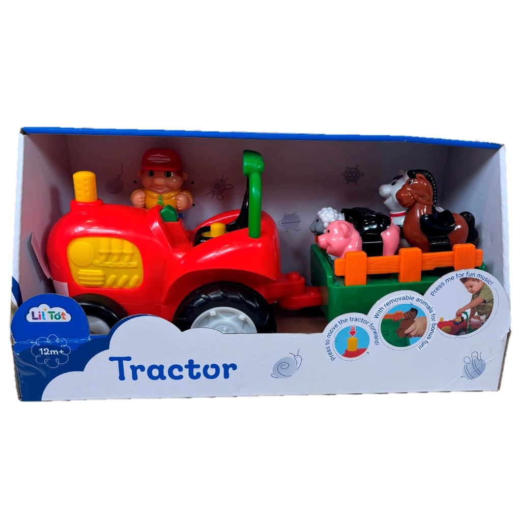 Traktor med vogn  aktivitetslegetøj til børn fra 1 år