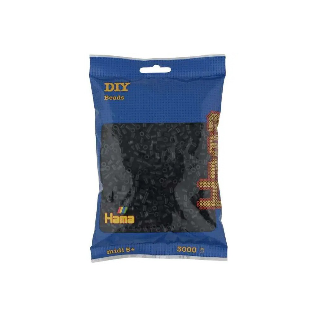 Hama midi perler 3000stk sort