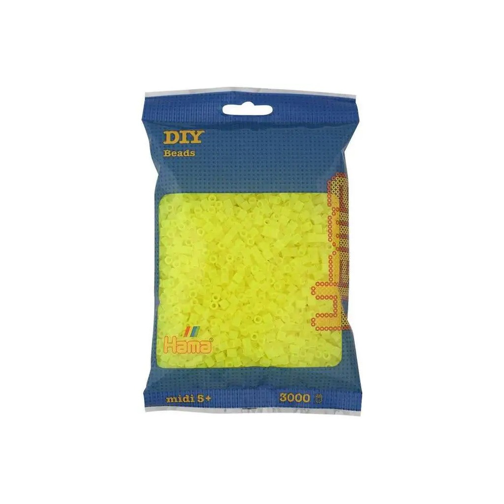 Hama midi perler 3000stk neon gul