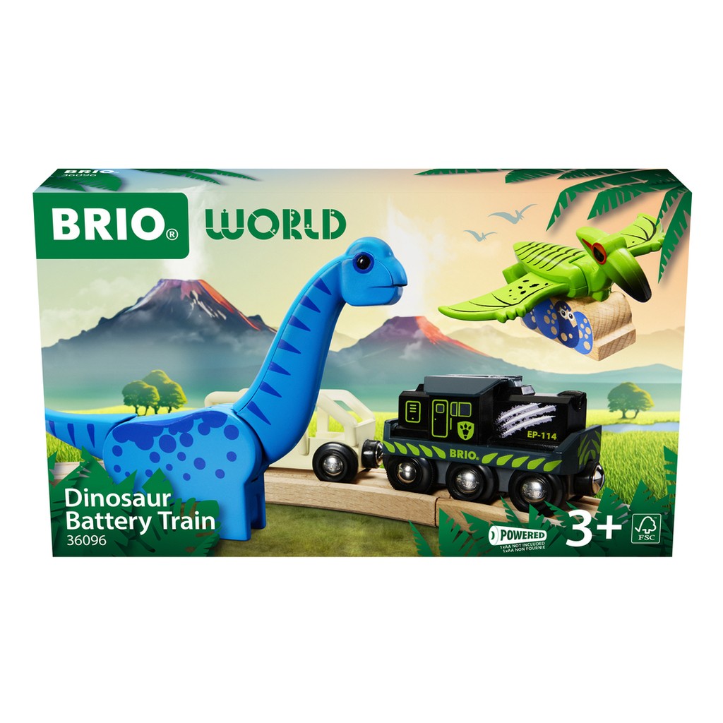 Batteridrevet tog med dinosaur