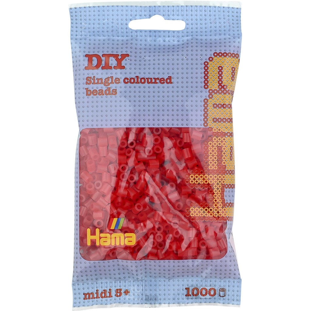 Hama midi perler 1000 stk tr. rød 13