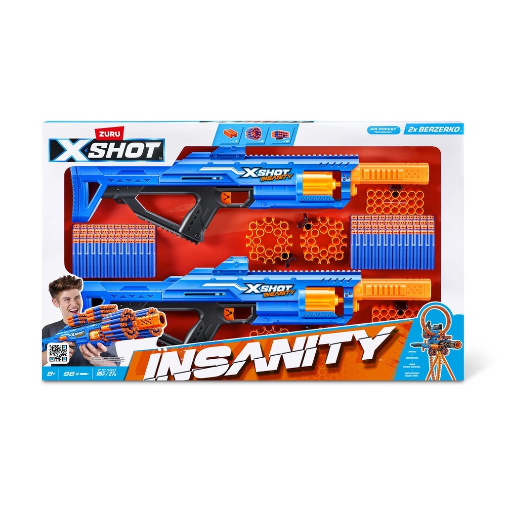 XSHOT Insanity Berzerko, 2-pak med 96 darts