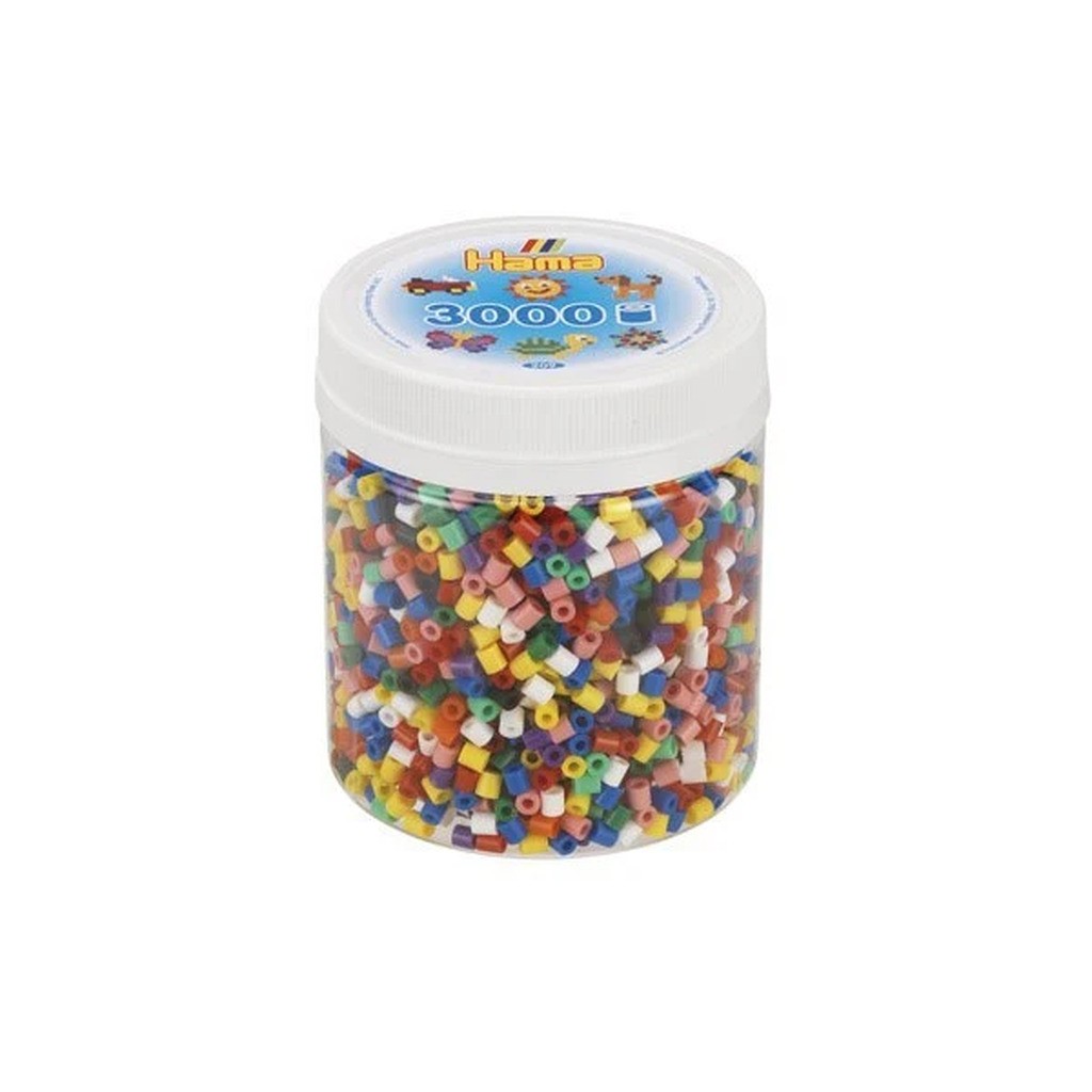 Hama midi perler bæger 3000stk mix 00