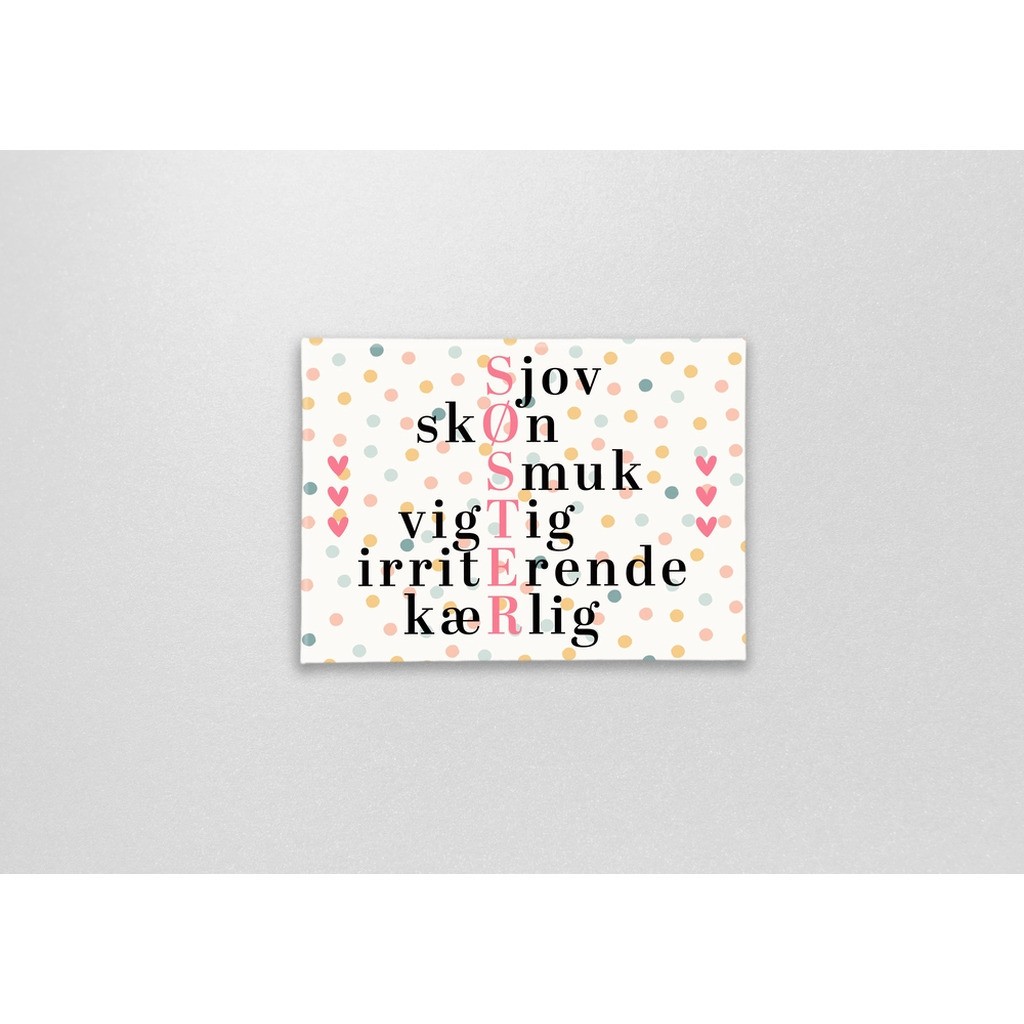 Magnet med citat søster, du er fantastisk