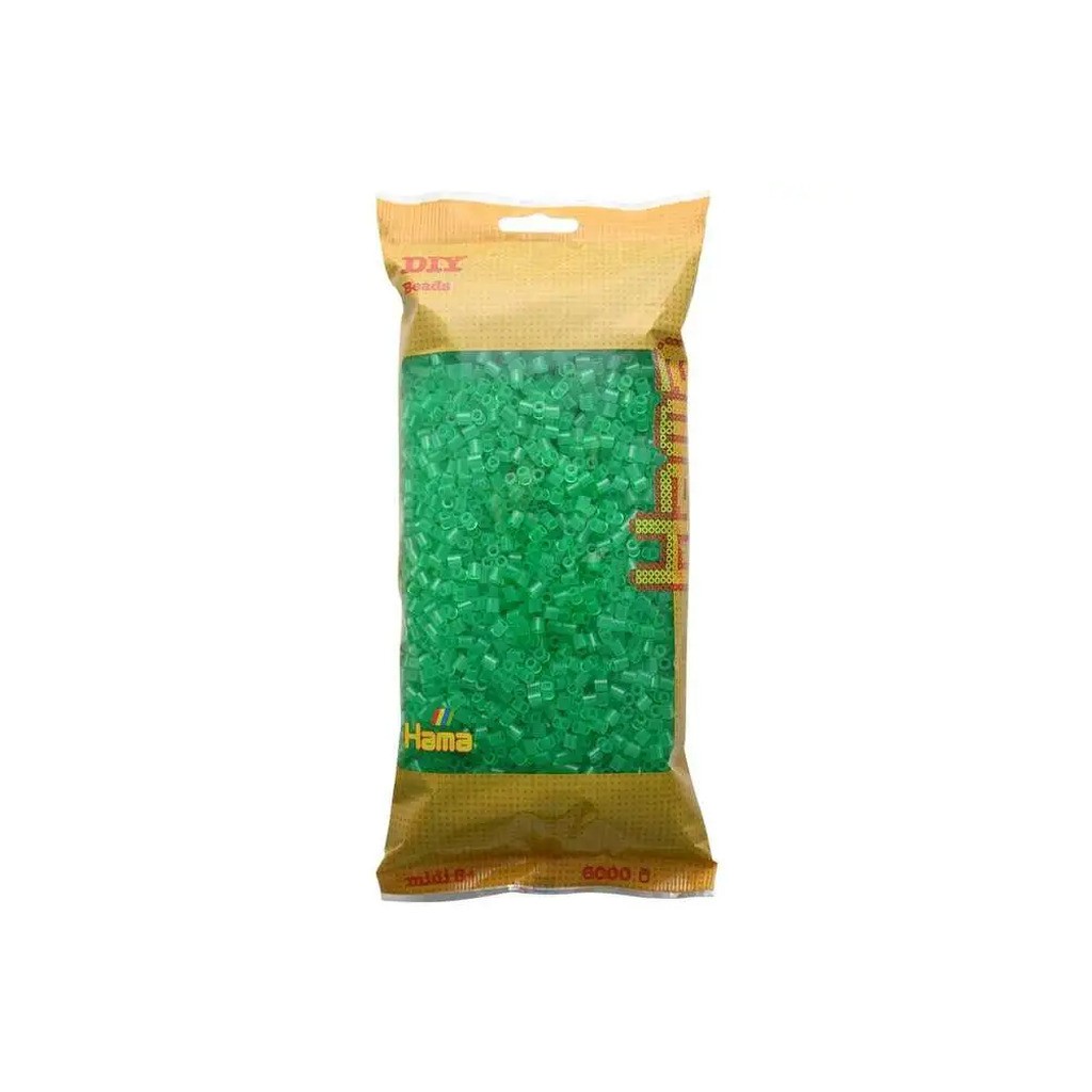 Hama midi perler 6000stk transp. grøn