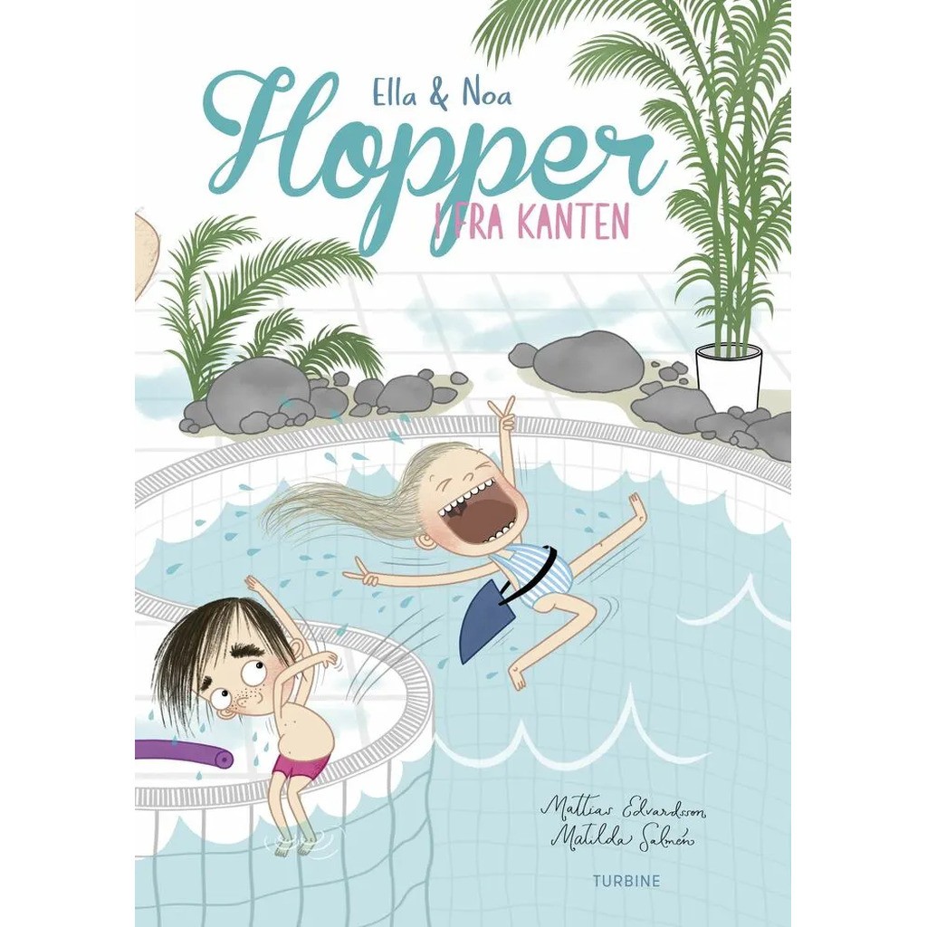 Ella og Noa  hopper i fra kanten
