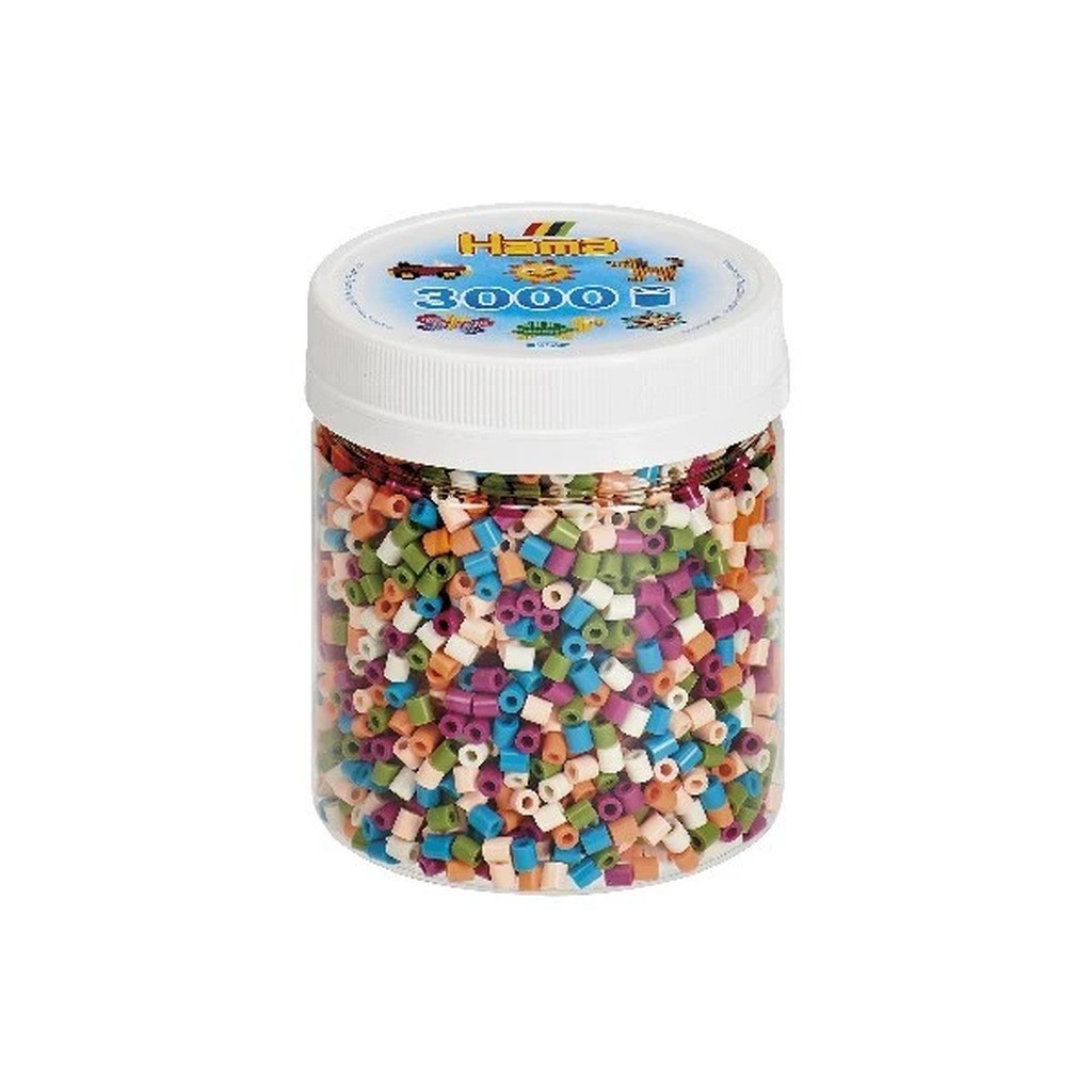 Hama midi perler bæger 3000stk mix 58