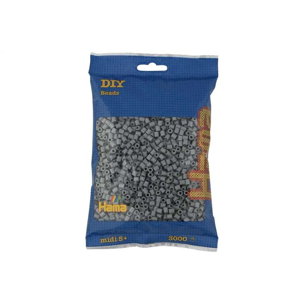 Hama midi perler 3000stk grå
