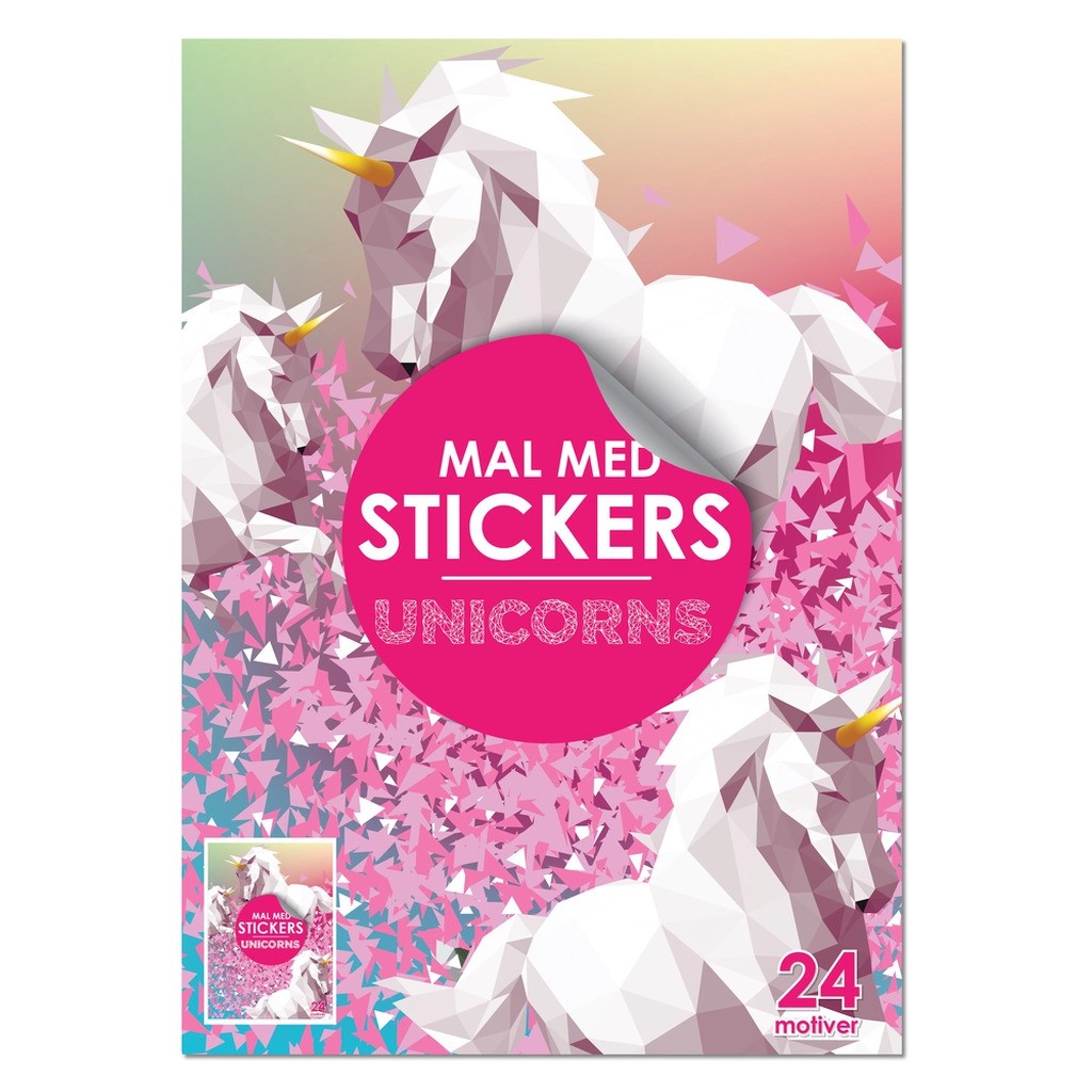 Malebog - mal med stickers Unicorns