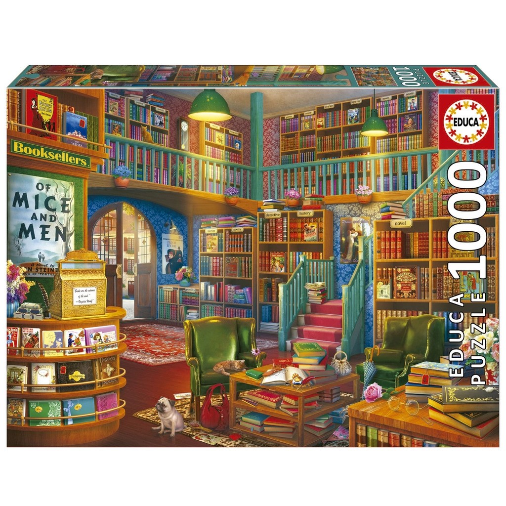 Puslespil wonderful bookshop 1000 brikker