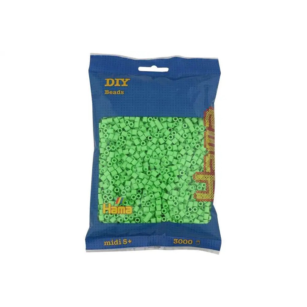 Hama midi perler 3000stk pastel grøn