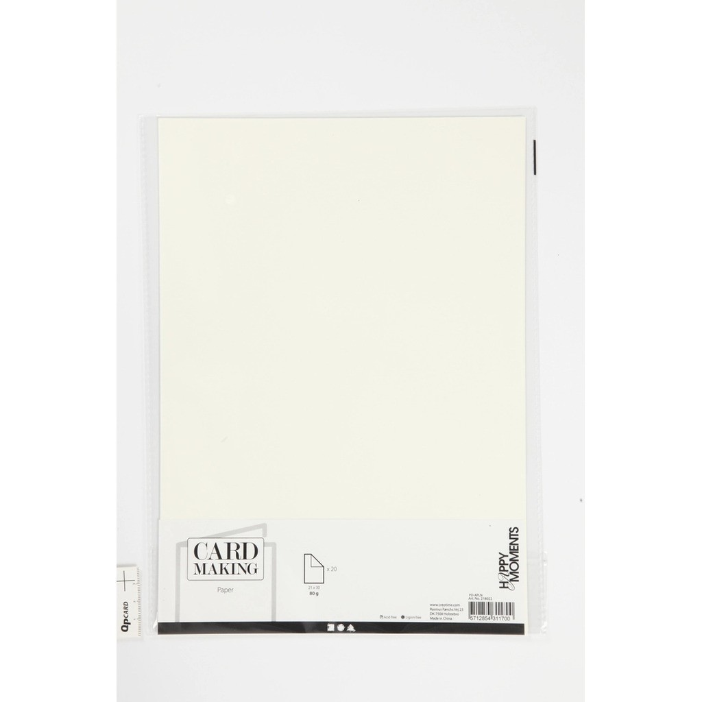 Papir råhvid A4 80g 20stk