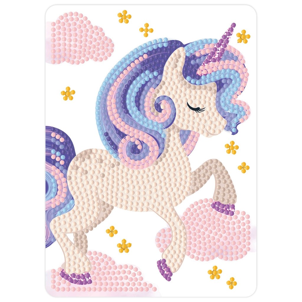 Diamond art enhjørning M/SKYER/STJERNER 13 x 18 cm