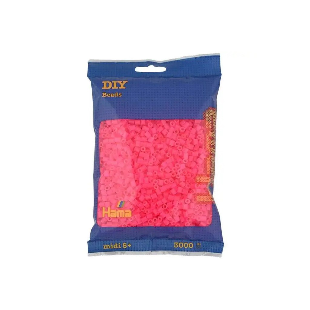 Hama midi perler 3000stk neon fuchsia
