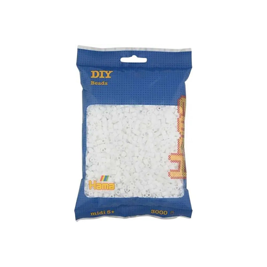 Hama midi perler 3000stk hvid