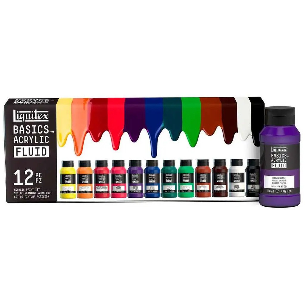Basics acrylic fluid set 12x118ml row