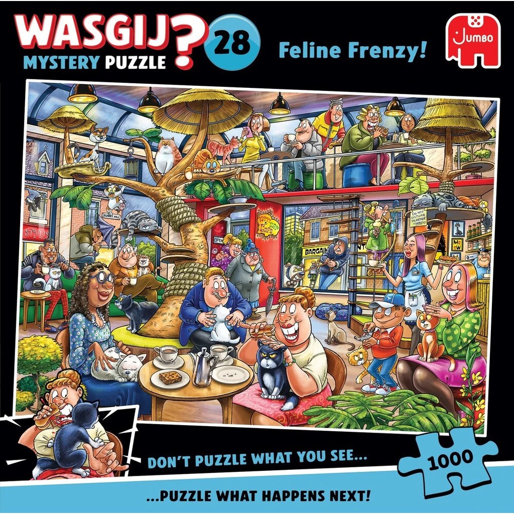 Puslespil Wasgij Mystery 28 Feline Frenzy! 1000 brikker